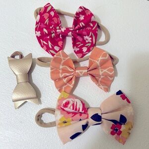Babies hair accessories. Bundle of 4. Multi colors. Good condition.